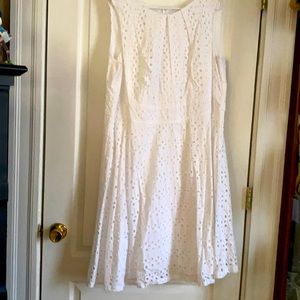 Elegant White Eyelet Dress